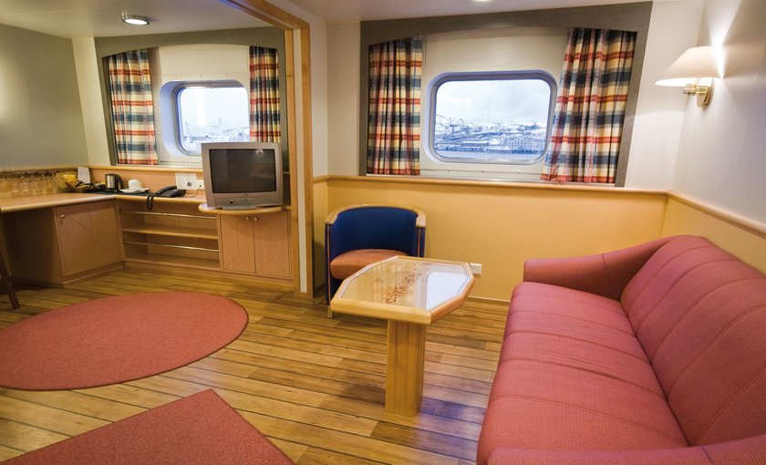 Een suite op de Nordkapp van Hurtigruten