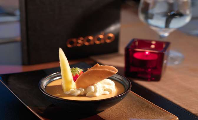 Dessert op de Queen Elizabeth