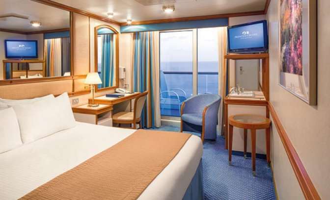Een balkonhut op de Island Princess van Princess cruises