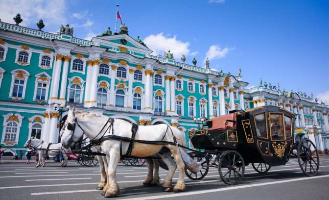 Paardenkoets in St. Petersburg